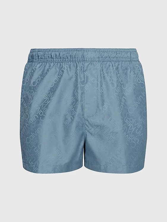 Calvin Klein Swimwear – Black Jacquard plavky, Modrá, Šedá barva