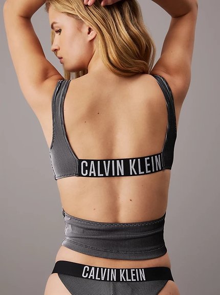 Módní Intense Power plavky Crop Top, Černá, Šedá barva, 2024