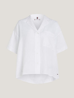 Linen Relaxed košile Bílá barva Ženy