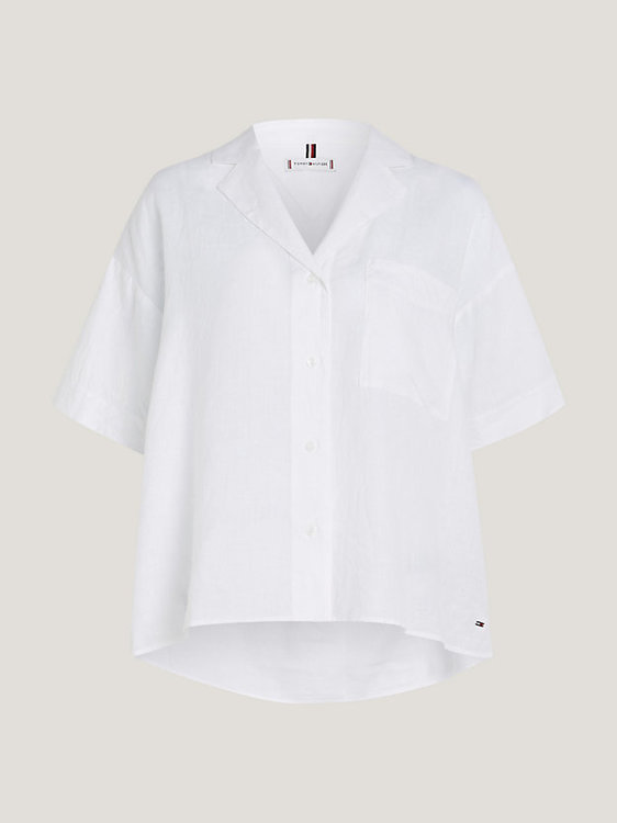 Linen Relaxed košile Bílá barva Ženy