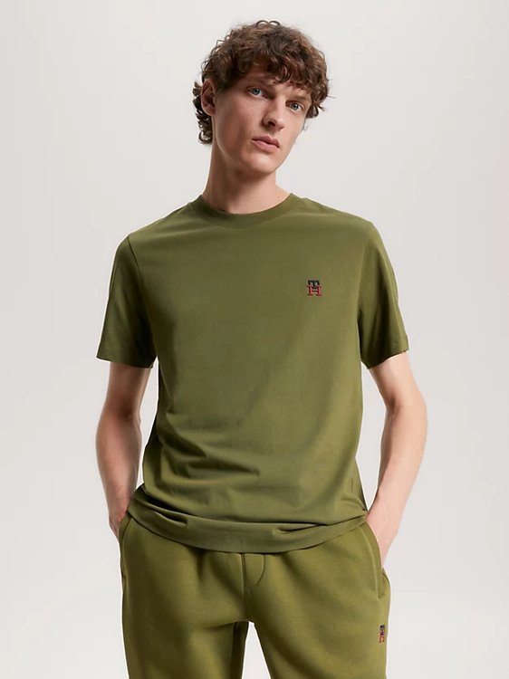 Tommy Hilfiger – Small Monogram triko, Khaki, Zelená barva