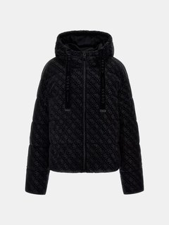 4G Logo Hooded Puffa bunda Černá barva Ženy