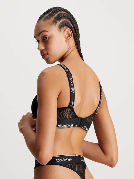 Módní Modern Lace podprsenka, Černá barva, 2024