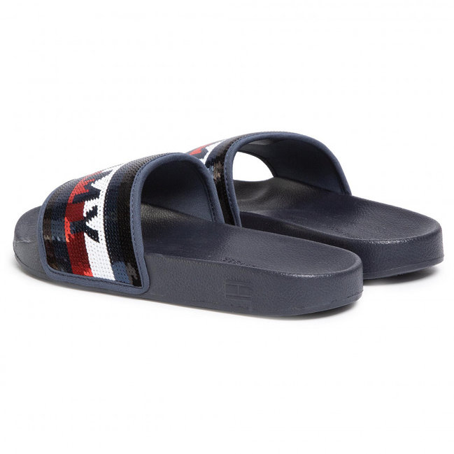 Módní Sequins pantofle, Navy barva, 2020