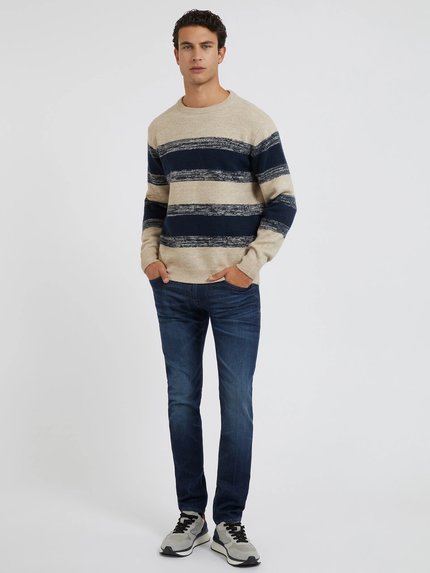 Módní Pancras svetr, Krémová, Modrá barva, 2022