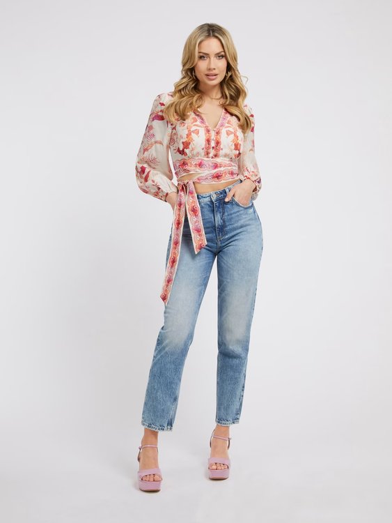 Módní Gisel top, Růžová barva, 2023