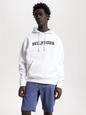 Tommy Hilfiger – Monotype Embro mikina, Bílá barva