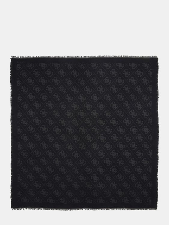 GUESS – Eliette Logo Kefiah šátek, Černá barva