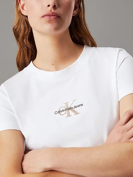 Módní Monologo Slim triko, Bílá barva, 2024