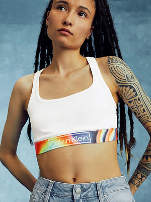 Pride braletka – Calvin Klein Underwear, Bílá barva Ženy