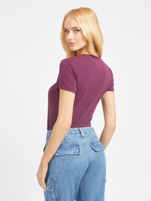 Logo Micro Studs triko – GUESS, Fialová, Vínová barva Ženy
