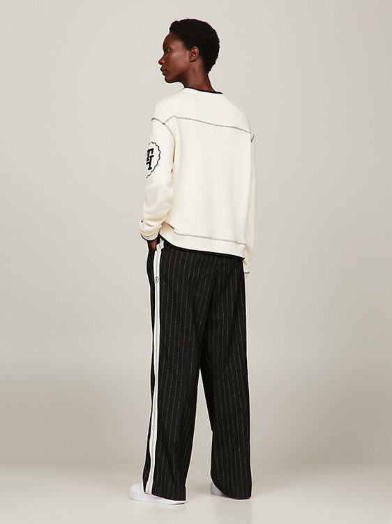 Módní Texture mikina, Krémová barva, 2024