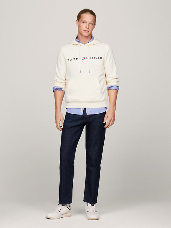 Tommy Logo mikina – Tommy Hilfiger, Krémová barva Muži