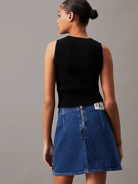 Woven Label Sweater top – Calvin Klein Jeans, Černá barva Ženy