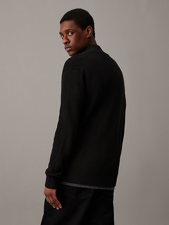 Woven Label svetr – Calvin Klein Jeans, Černá barva Muži