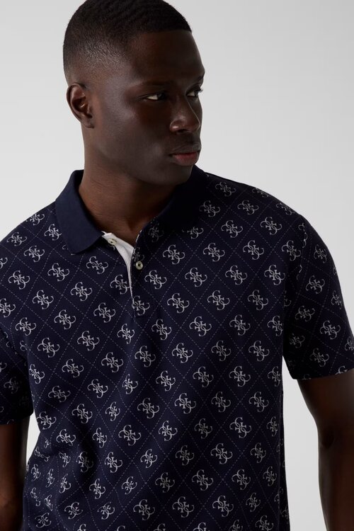 Módní Jacquard polo triko, Modrá barva, 2026