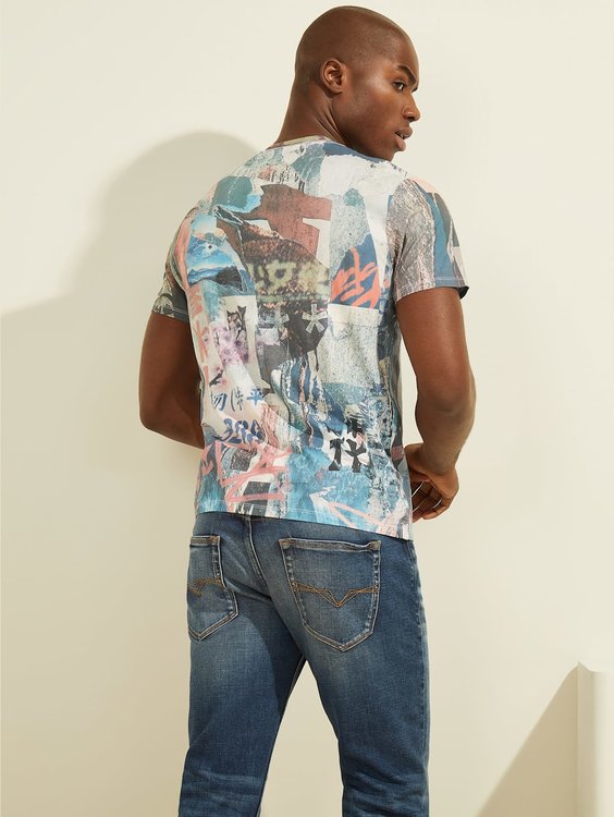 Waves logo tričko – Guess, Multi barva Muži