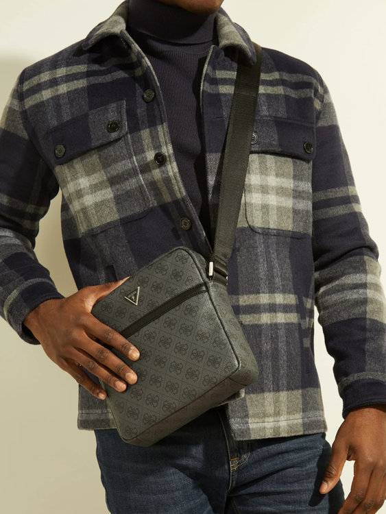 Luxusní Vezzola crossbody, Šedá barva, T/U