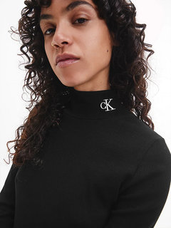Calvin Klein Jeans, Černá barva Rib mock rolák