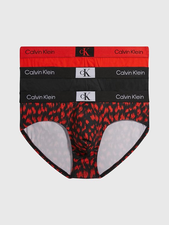 Calvin Klein Underwear – 1996 Micro slipy 3ks, Černá, Červená barva