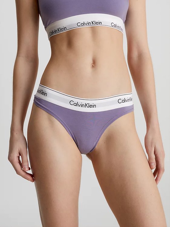 Modern Cotton tanga – Calvin Klein Underwear, Fialová barva Ženy