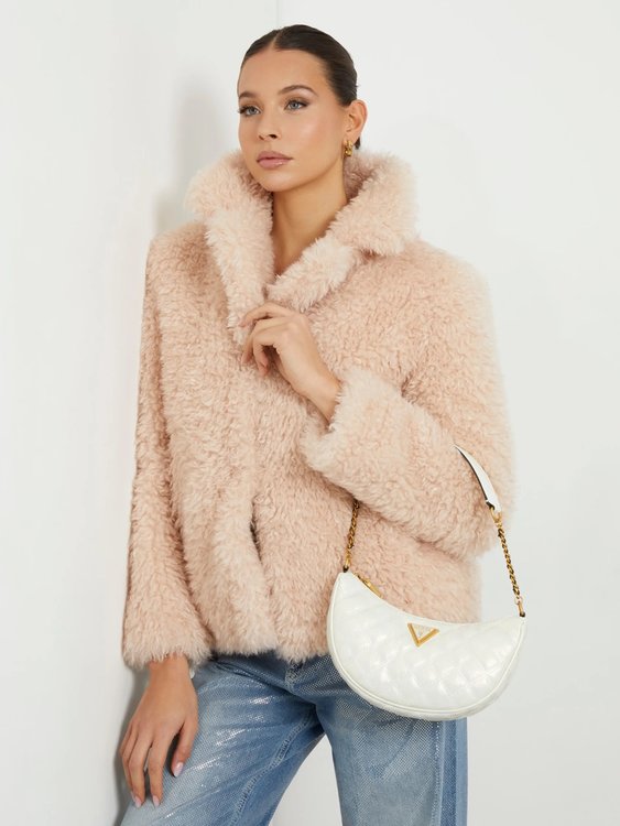 Luxusní Giully Top Zip střední kabelka, Bílá barva, T/U