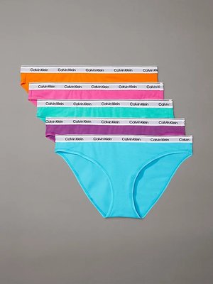 Calvin Klein Underwear – Modern Logo bikiny 5ks, Fialová, Modrá, Oranžová, Růžová, Zelená barva