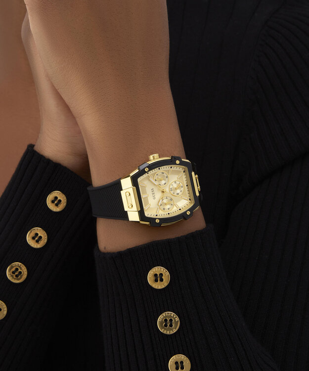 GUESS, Černá, Zlatá barva Phoenix hodinky