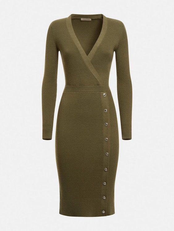 Luxusní Alexandra šaty, Khaki barva, XS, S