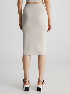 Button sukně – Calvin Klein Jeans, Béžová barva Ženy