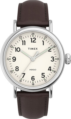 TIMEX – STANDARD hodinky, Hnědá, Stříbrná barva