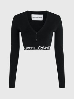 Logo Intarsia svetr Černá barva Ženy