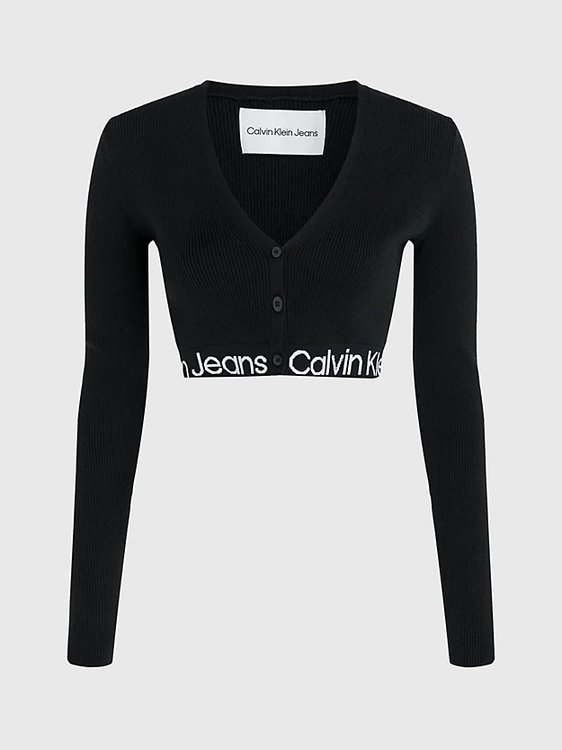 Logo Intarsia svetr Černá barva Ženy