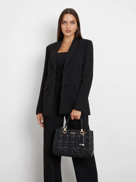 Assia High Society střední kabelka – GUESS, Černá barva Ženy