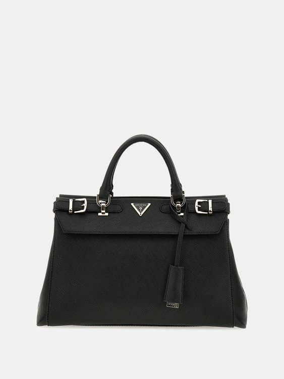 GUESS – Levante Luxury střední kabelka, Černá barva