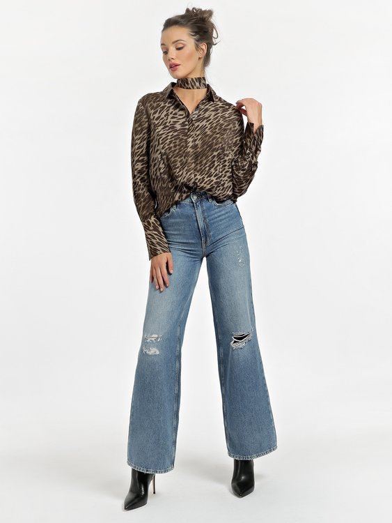 Vivian košile – Guess, Hnědá, Multi barva Ženy, Ženy