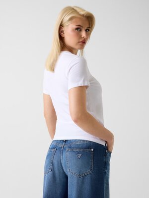 Stud script triko – GUESS, Bílá barva Ženy