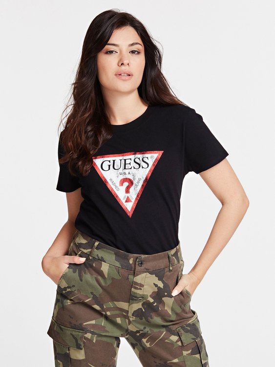 Guess – Logo triko, Černá barva
