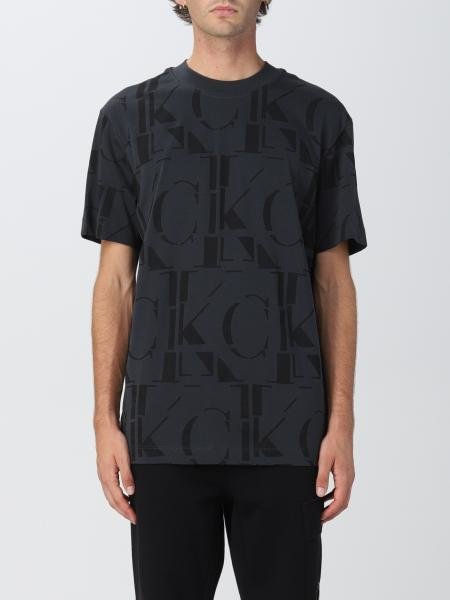 Calvin Klein Jeans – Logo aop triko, Černá, Šedá barva