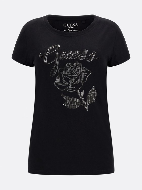 Luxusní Rose triko, Černá barva, XS, S, M, L