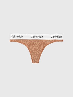 Calvin Klein Underwear – Modern Cotton tanga, Hnědá barva