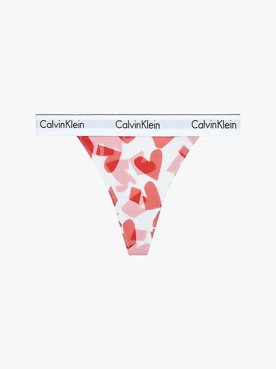 Calvin Klein Underwear – Modern Cotton tanga, Bílá, Červená barva