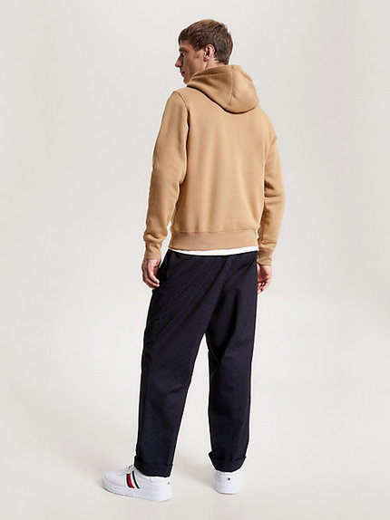 Módní Tommy Logo Hoody mikina, Béžová barva, 2023