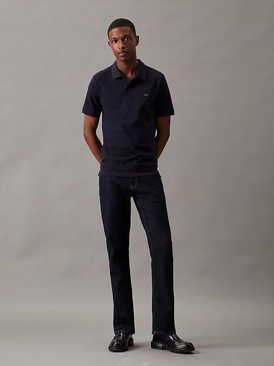 Luxusní Stretch Pique Slim Button polo, Modrá barva, S, M, L, XL, XXL