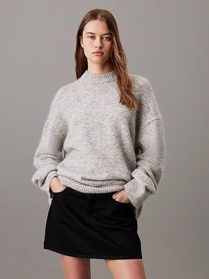 Calvin Klein Jeans – Textured Loose svetr, Šedá barva
