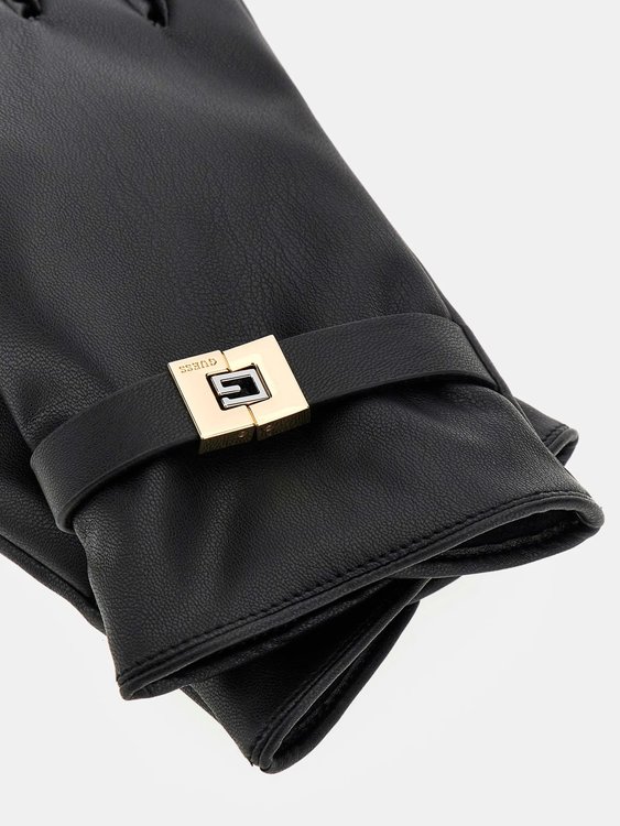 Faux leather rukavice – GUESS, Černá barva Ženy