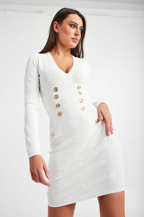 Módní Vegadeo šaty, Krémová barva, 2022