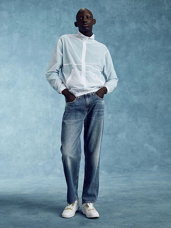 Calvin Klein Jeans – Transparent větrovka, Modrá barva