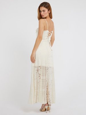 Kellie šaty – GUESS, Bílá barva Ženy