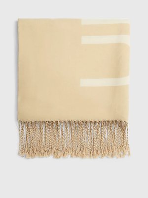 Calvin Klein Jeans – Fringes šála, Béžová, Krémová barva
